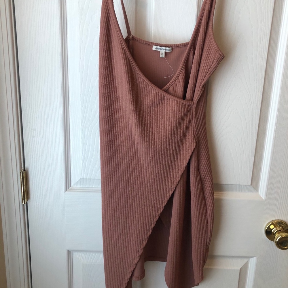 Charlotte Russe pink mini wrap dress